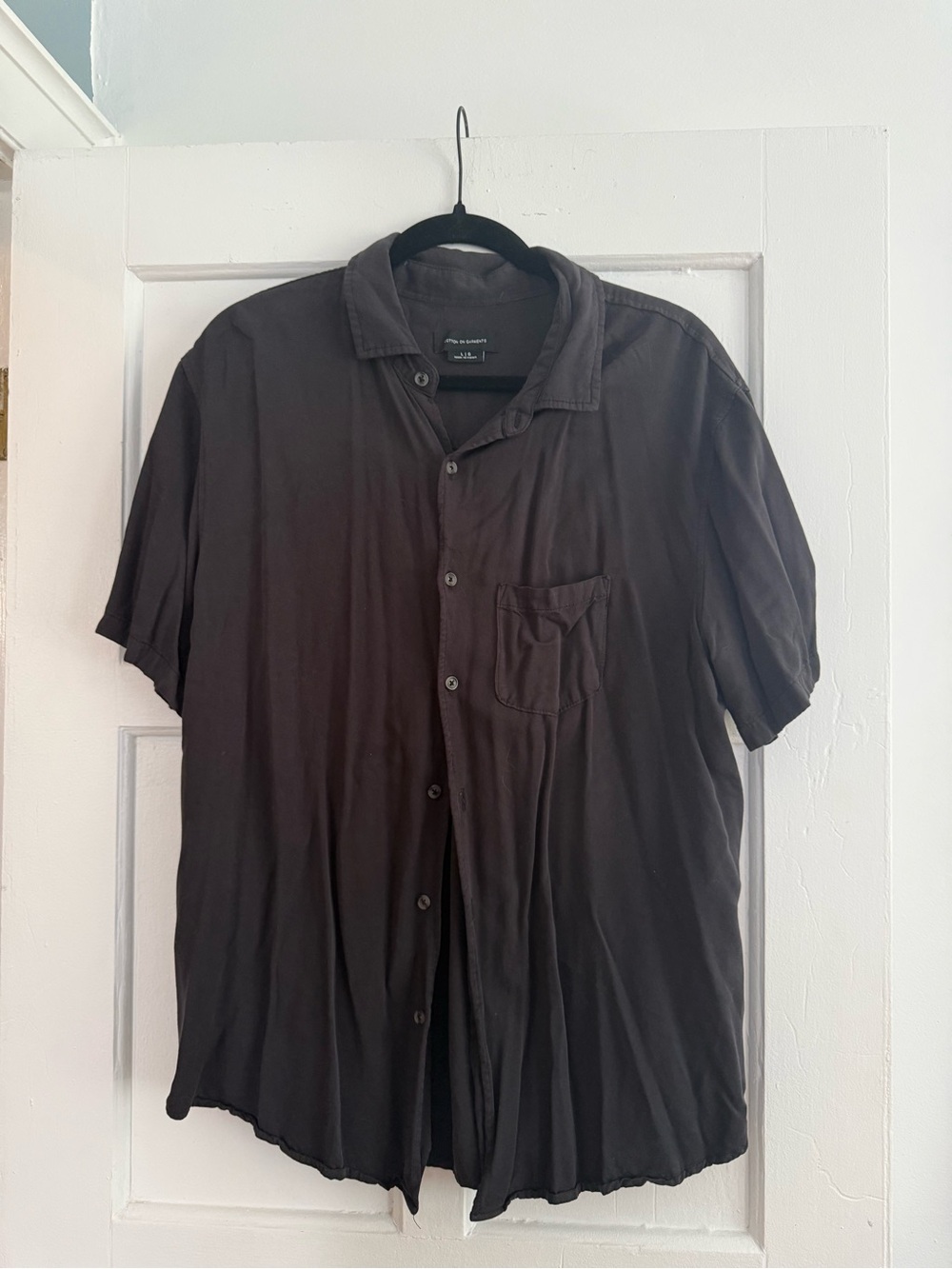 Cotton On Black Short-Sleeve Button-Down Shirt